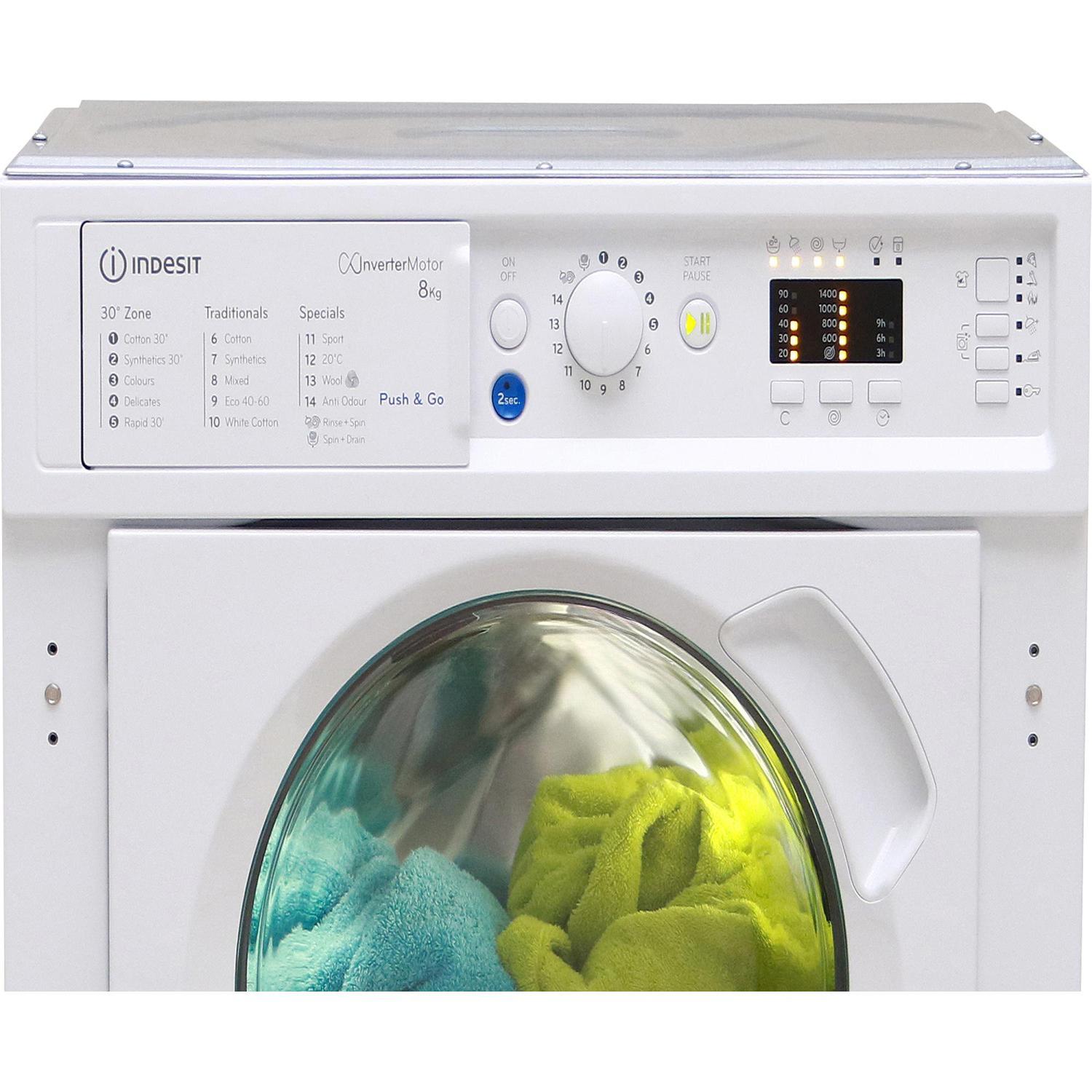 Indesit BIWMIL81485UK 8kg 1400 Spin Speed Integrated Washing Machine full image